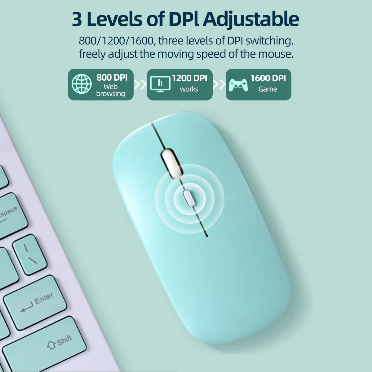 Wireless Bluetooth Mouse for Ipad Samsung Huawei Lenovo Mipad Android Windows Tablet Battery Mouse for Laptop Notebook Computer