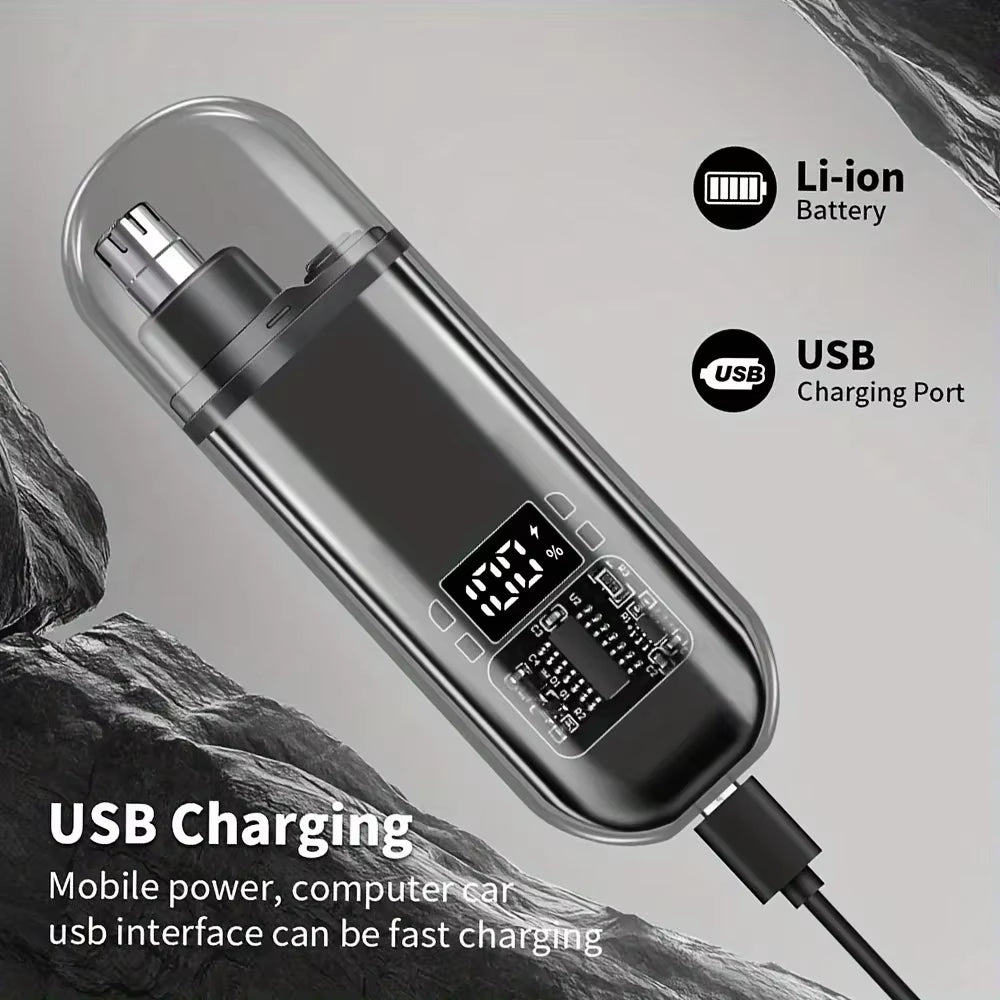 Nose Ear Hair Trimmer for Men - USB C Rechargeable Portable Fast Charge, Compact Grooming Kit