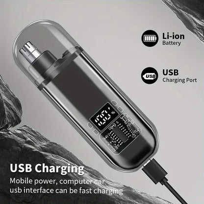 Nose Ear Hair Trimmer for Men - USB C Rechargeable Portable Fast Charge, Compact Grooming Kit